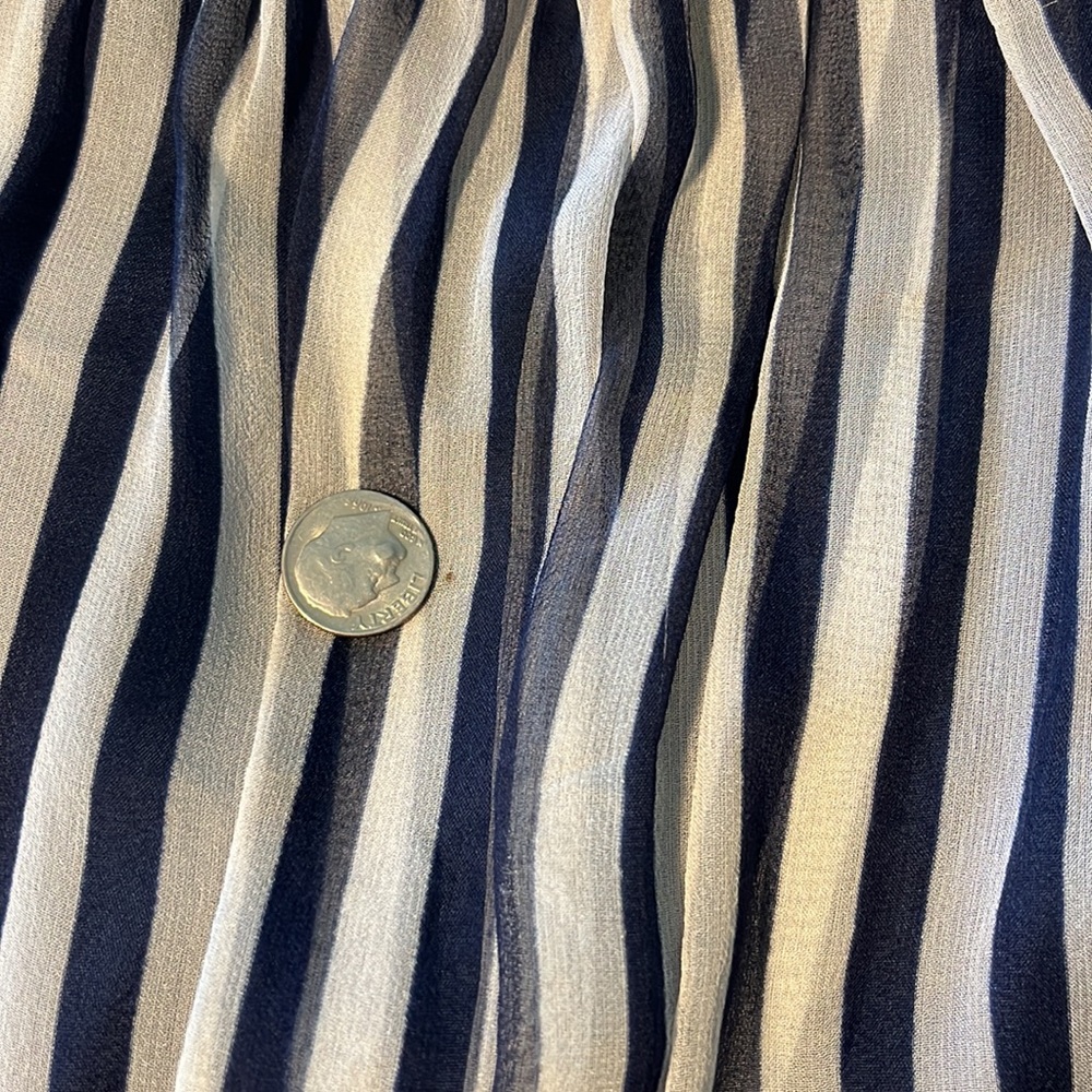 vintage 80s Guy Laroche drop waist chiffon striped dress - Picture 6 of 9